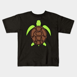 Adorable And Cute Turtle Green And Brown Color Kids T-Shirt